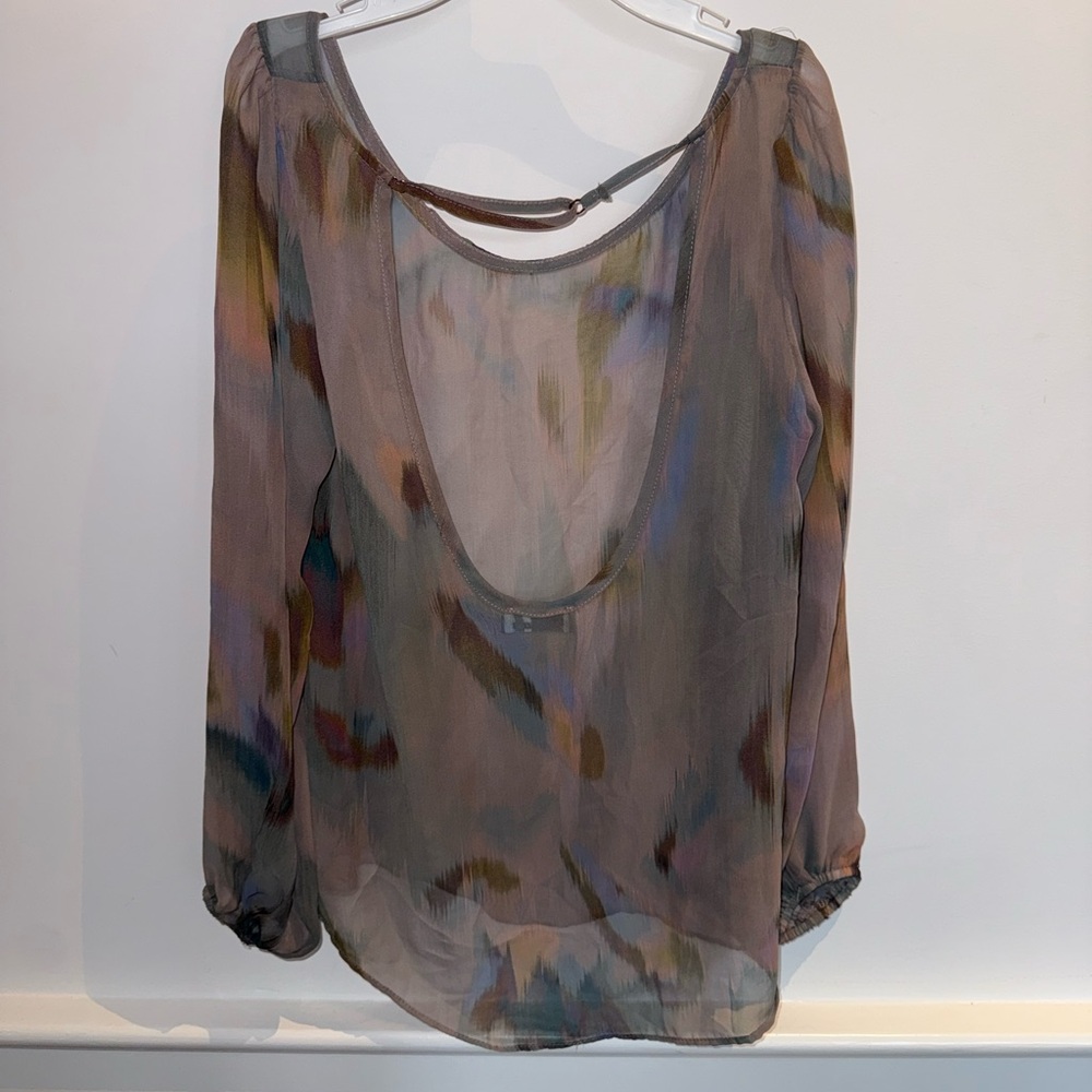 Chic Multicolor Sheer Blouse - Picture 2 of 4